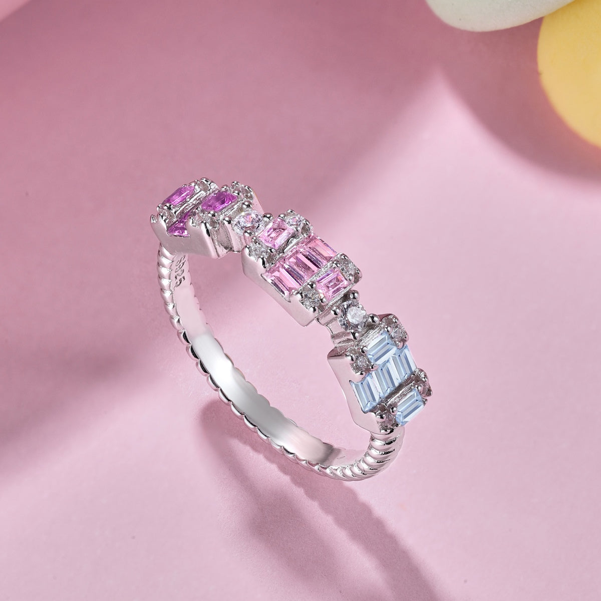 [Charm Aries Jewelry]Unique Colorful Emerald Cut Party Ring