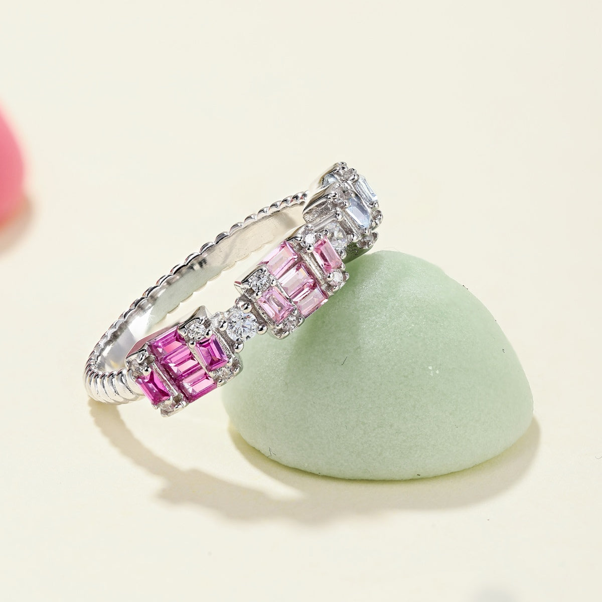 [Charm Aries Jewelry]Unique Colorful Emerald Cut Party Ring
