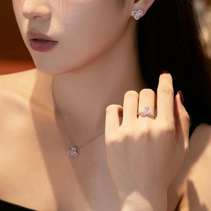 [Charm Aries Jewelry]Elegant Flower Shape Pear Cut Necklace