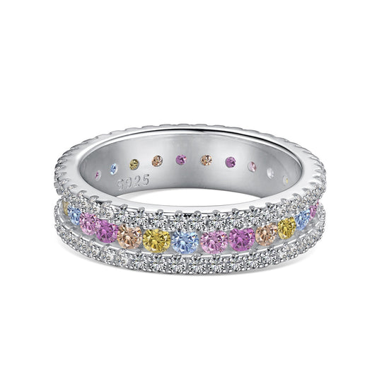 [Charm Aries Jewelry]Delicate Colorful Round Cut Daily Ring