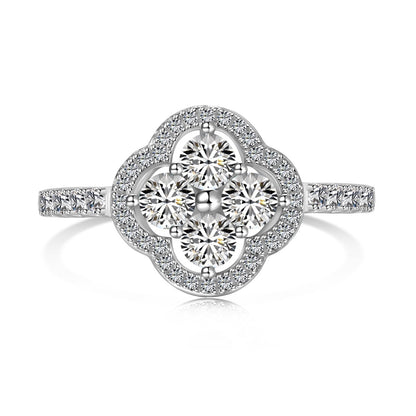 [Charm Aries Jewelry]Four Leaf Charm Aries Flower Design Ring