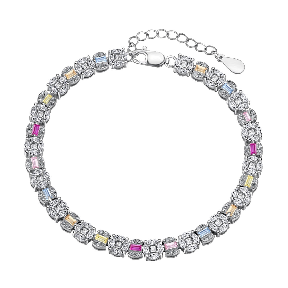 [Charm Aries Jewelry]Dazzling Radiant Multi Cut Daily Bracelet