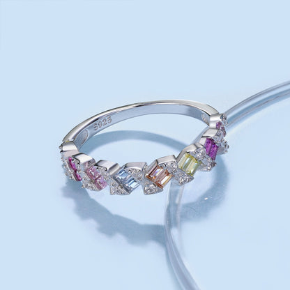 [Charm Aries Jewelry]Delicate Vibrant Emerald Cut Daily Ring