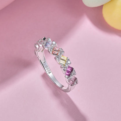 [Charm Aries Jewelry]Delicate Vibrant Emerald Cut Daily Ring