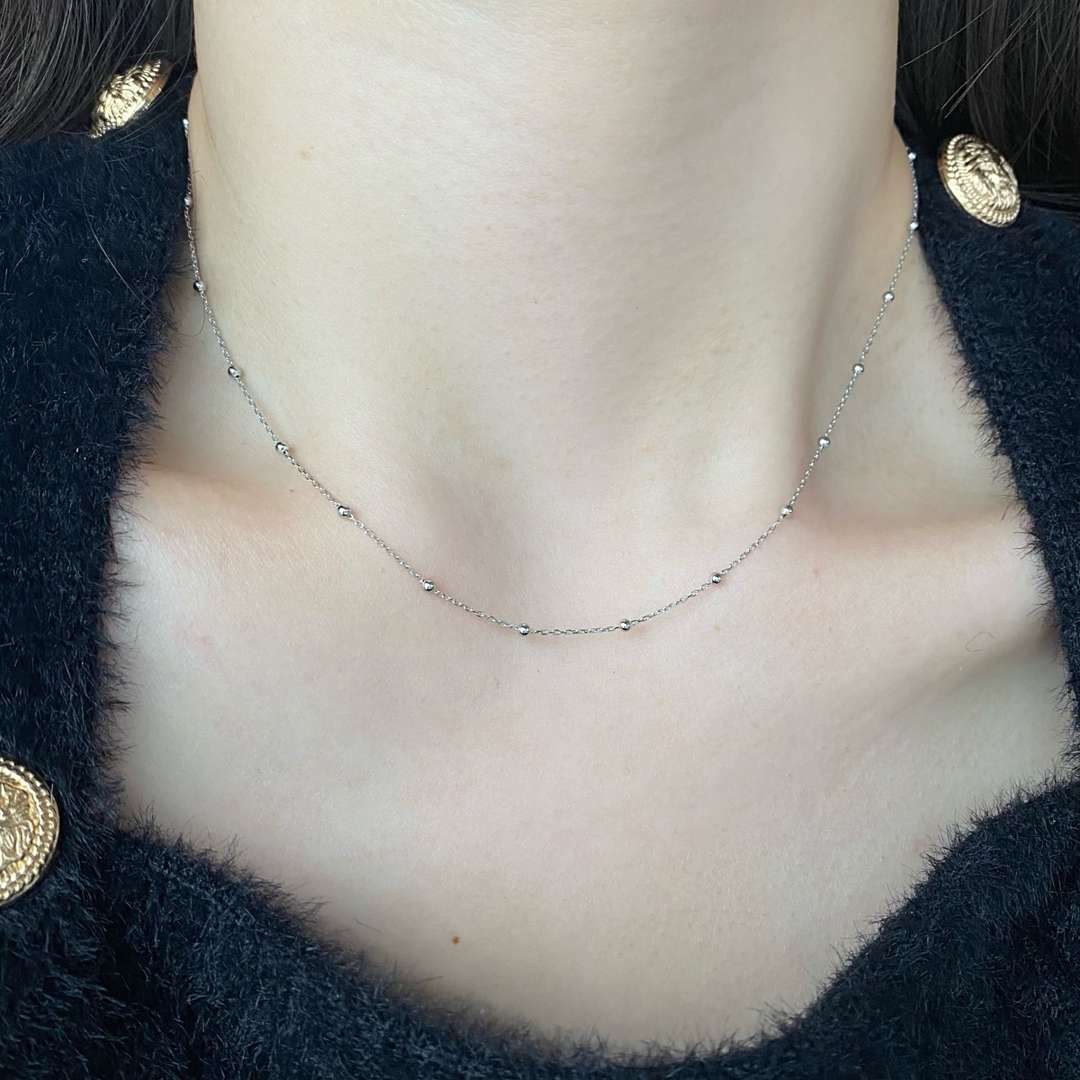 [Charm Aries Jewelry]Small Bead Clavicle Chain Simple Necklace