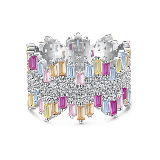 [Charm Aries Jewelry]Luxurious Colorful Radiant Cut Daily Ring