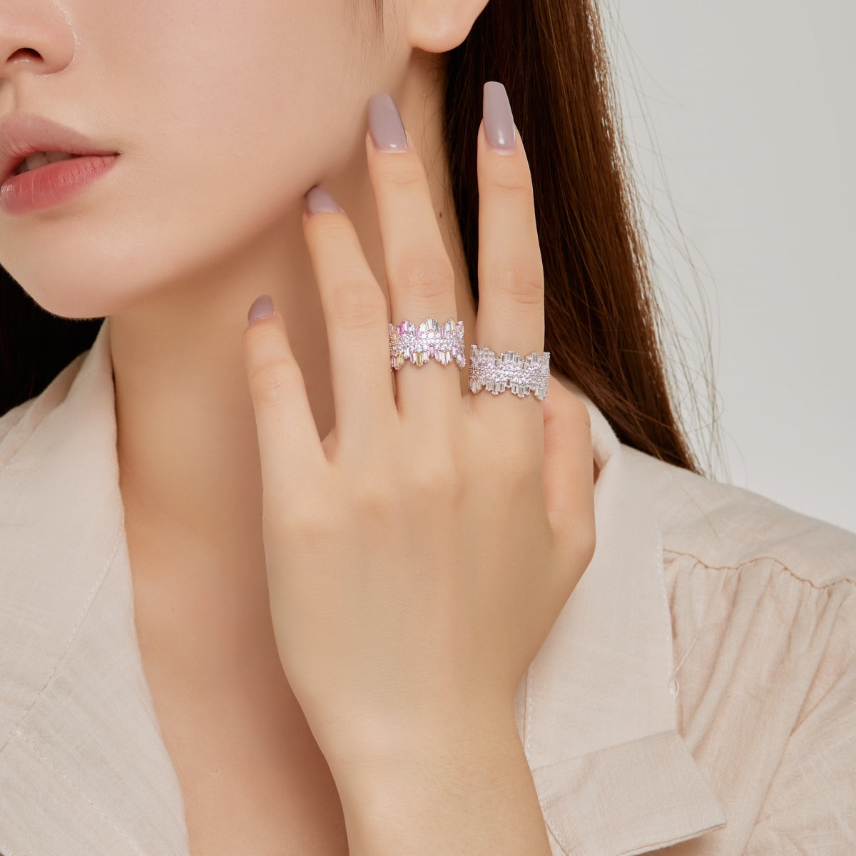[Charm Aries Jewelry]Luxurious Colorful Radiant Cut Daily Ring