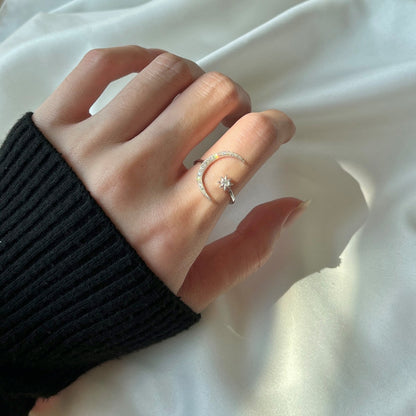 [Charm Aries Jewelry]Eternity Moon & Star Ring