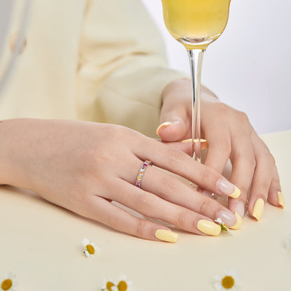 [Charm Aries Jewelry]Dazzling Lustrous Round Cut Tennis Ring
