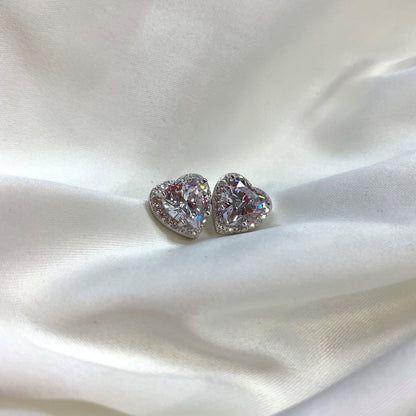 [Charm Aries Jewelry]Sparkling Heart Shape Lover Earrings