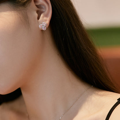 [Charm Aries Jewelry]Ornate Flower Shape Pear Cut Lover Earrings