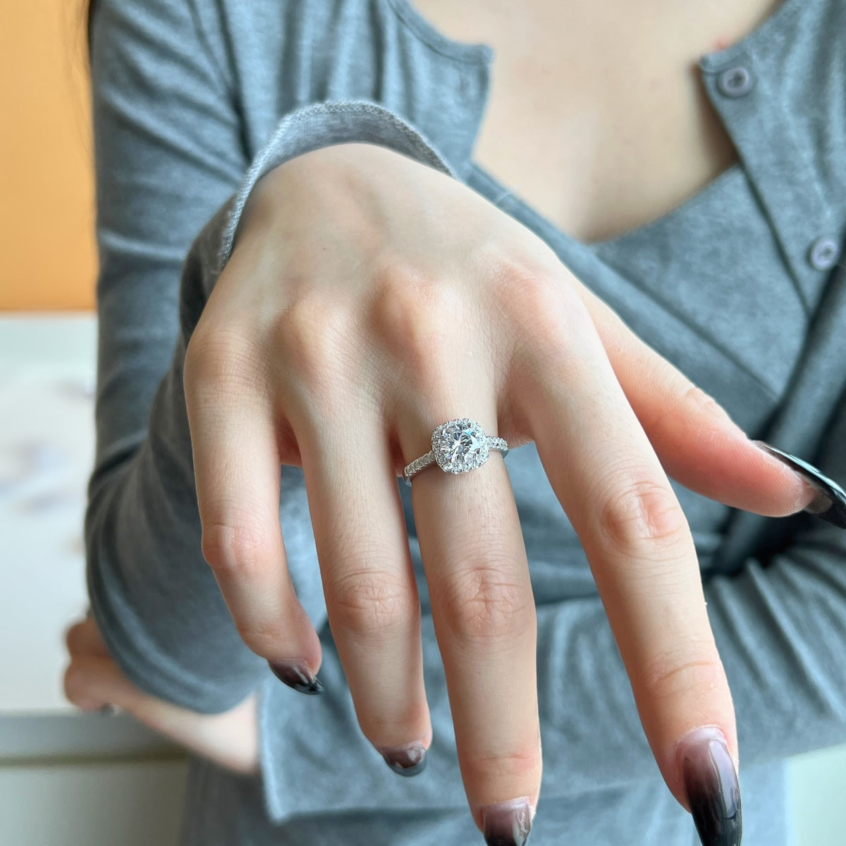 [Charm Aries Jewelry]Dazzling Resplendent Round Cut Wedding Ring