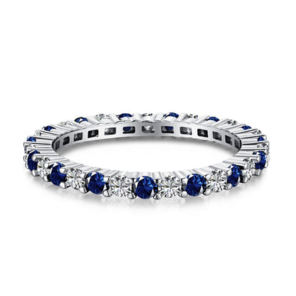 [Charm Aries Jewelry]Exquisite Colorful Round Cut Tennis Ring