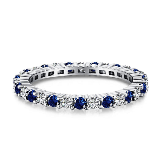 [Charm Aries Jewelry]Exquisite Colorful Round Cut Tennis Ring