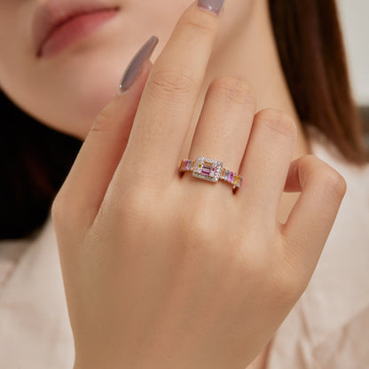 [Charm Aries Jewelry]Exquisite Colorful Radiant Cut Party Ring