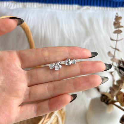 [Charm Aries Jewelry]Double Heart-Shape Classic Princess Style Earrings