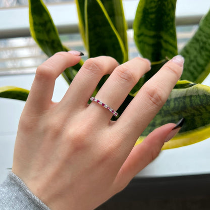 [Charm Aries Jewelry]Exquisite Colorful Round Cut Tennis Ring