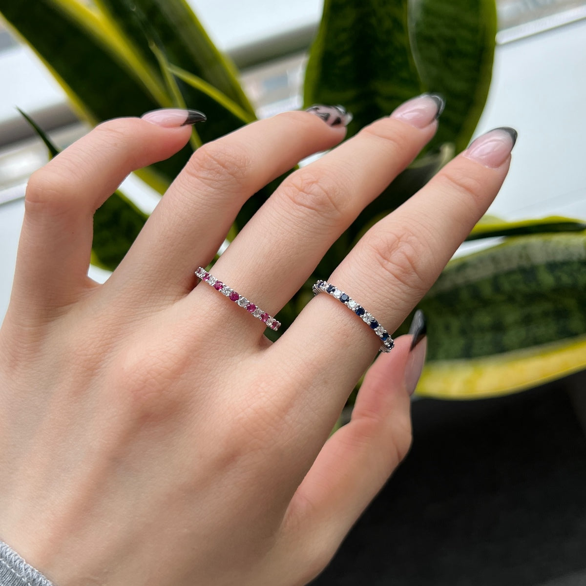 [Charm Aries Jewelry]Exquisite Colorful Round Cut Tennis Ring