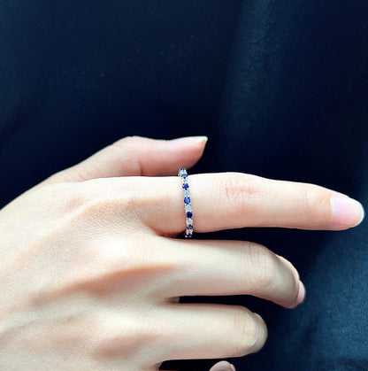 [Charm Aries Jewelry]Exquisite Colorful Round Cut Tennis Ring
