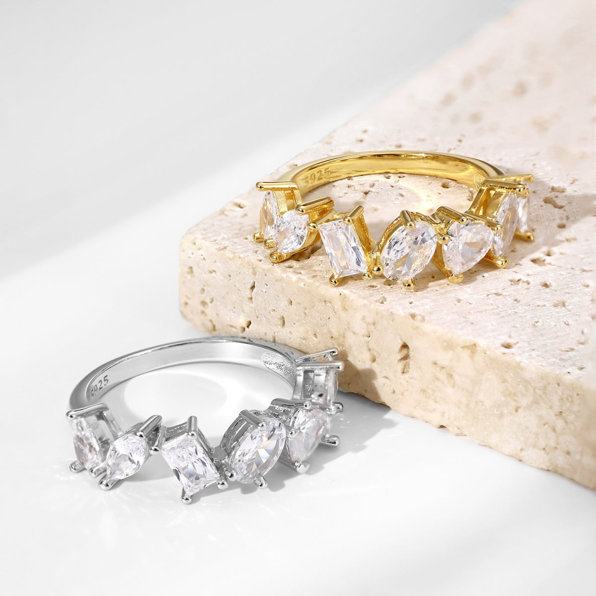 [Charm Aries Jewelry]Delicate Multi Cut Ring