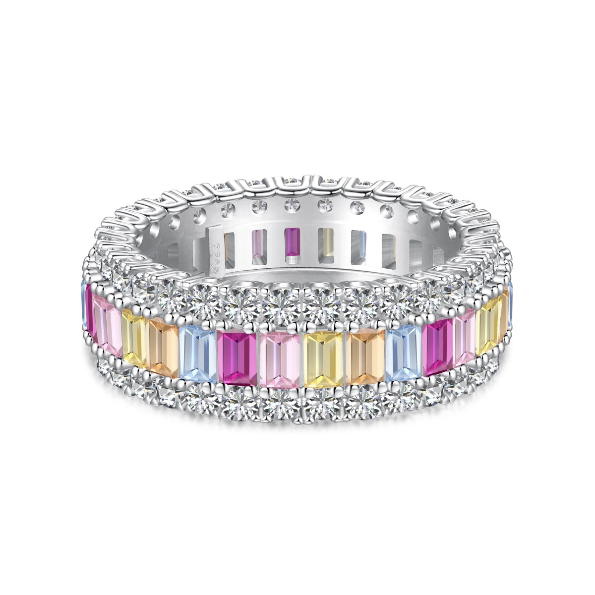 [Charm Aries Jewelry]Dainty Colorful Radiant Cut Daily Ring
