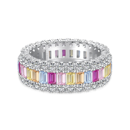[Charm Aries Jewelry]Dainty Colorful Radiant Cut Daily Ring