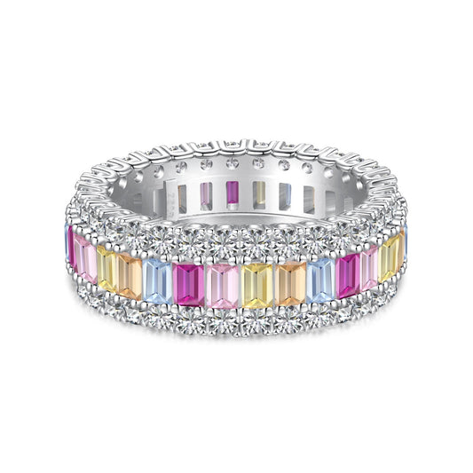 [Charm Aries Jewelry]Dainty Colorful Radiant Cut Daily Ring