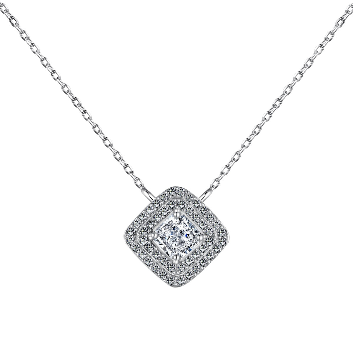 [Charm Aries Jewelry]Sparkling Asscher Cut Necklace