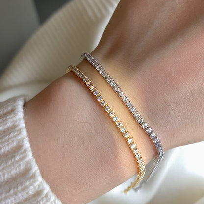 [Charm Aries Jewelry]Radiant Shinning Princess Cut Tennis Bracelet