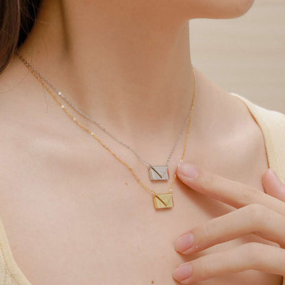 [Charm Aries Jewelry]Envelope Heart Shape Mother's Day Necklace