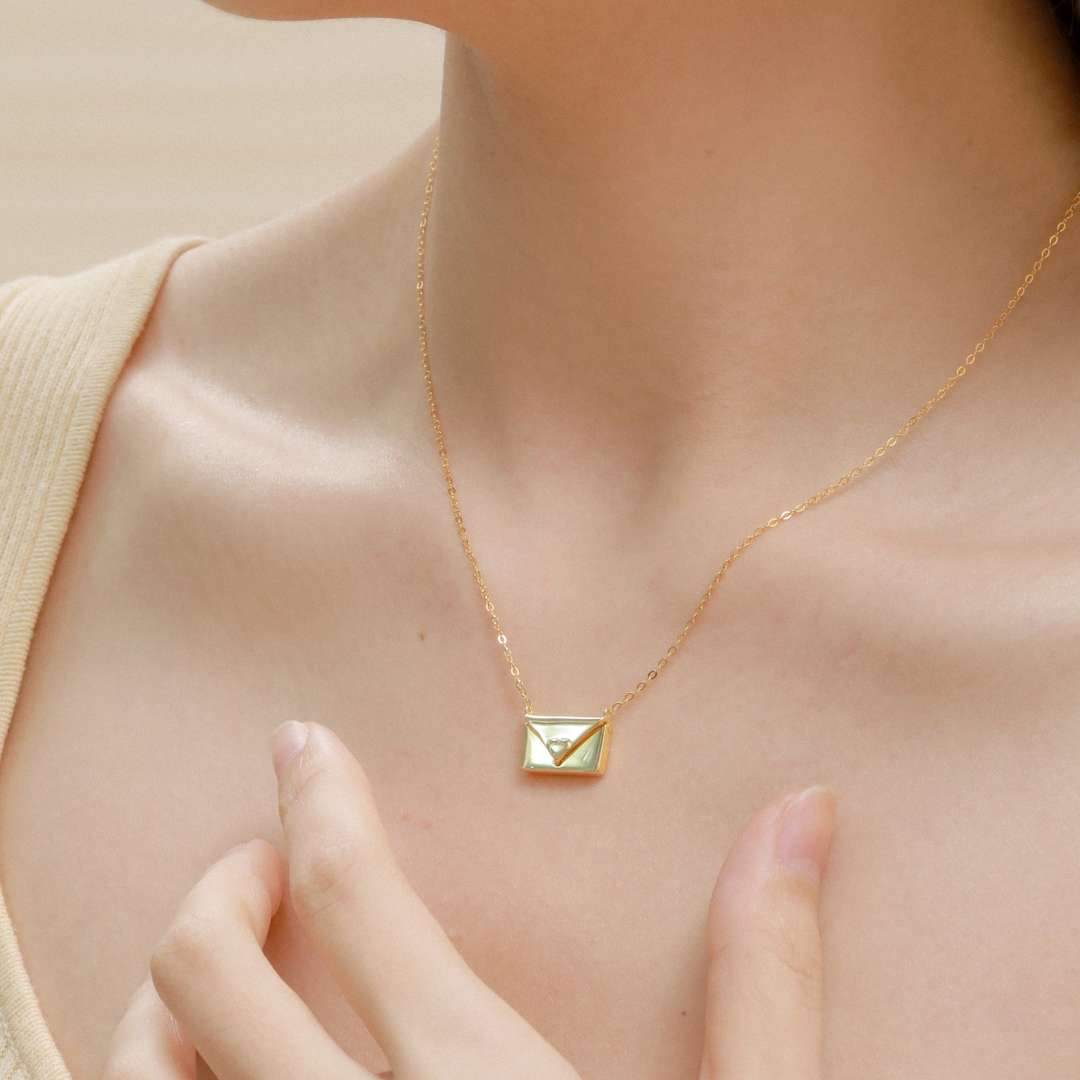 [Charm Aries Jewelry]Envelope Heart Shape Mother's Day Necklace