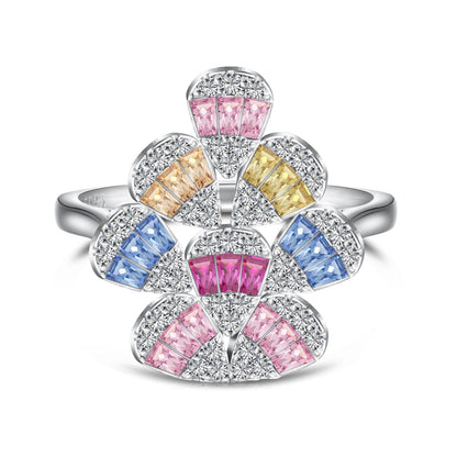 [Charm Aries Jewelry]Sparkling Colorful Water Drop Shape Daily Ring