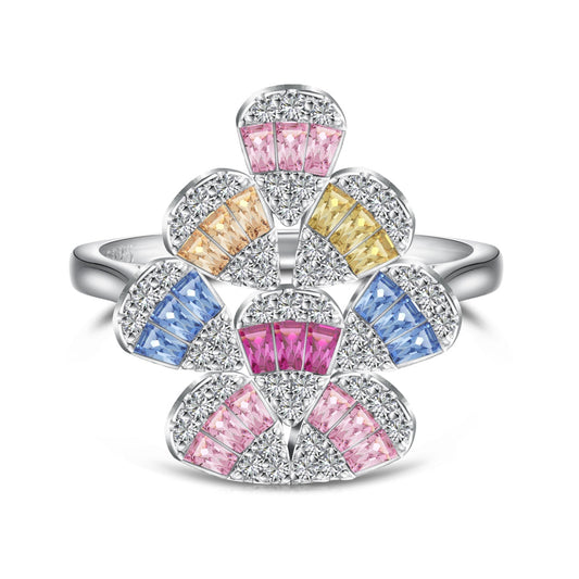 [Charm Aries Jewelry]Sparkling Colorful Water Drop Shape Daily Ring