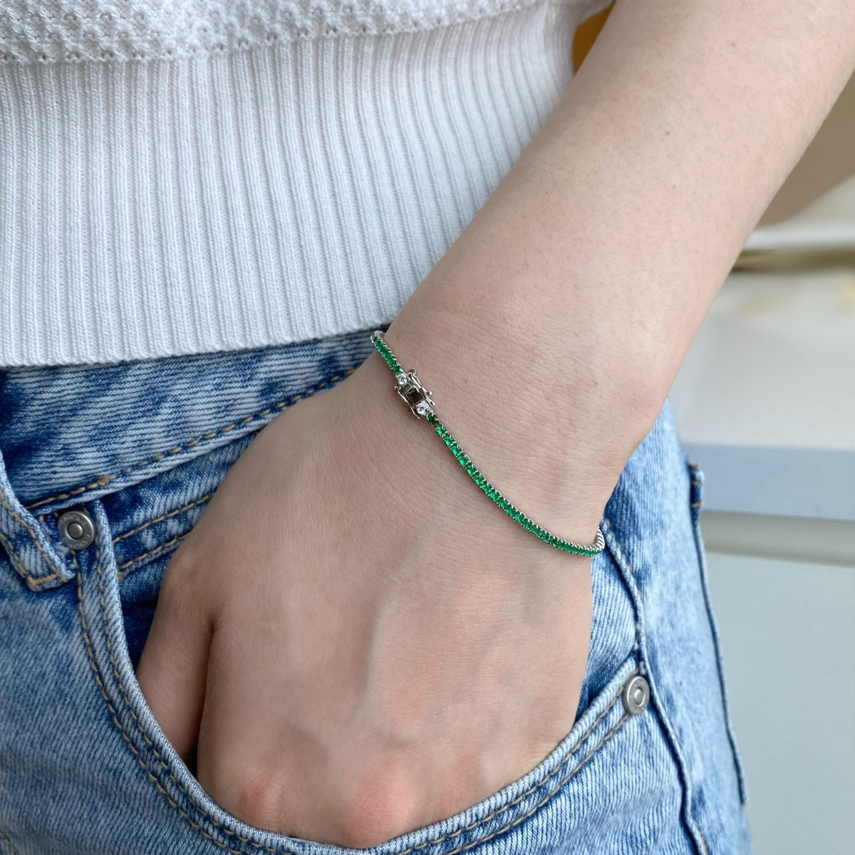 [Charm Aries Jewelry]Dazzling Colorful Round Cut Daily Bracelet