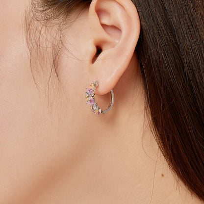 [Charm Aries Jewelry]Dazzling Colorful Emerald Cut Daily Earrings