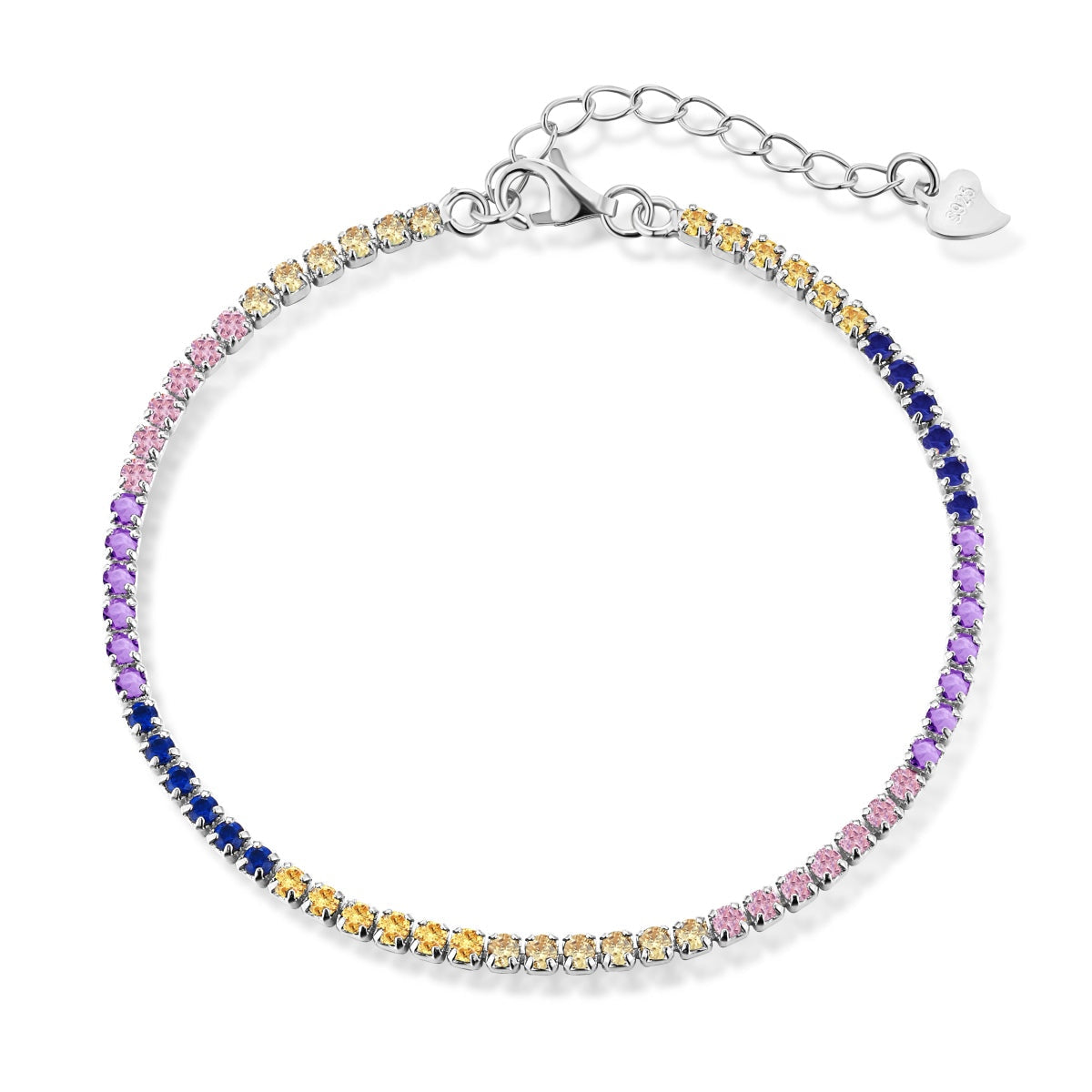 [Charm Aries Jewelry]Radiant Shinning Princess Cut Tennis Bracelet