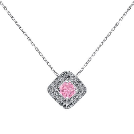 [Charm Aries Jewelry]Sparkling Asscher Cut Necklace