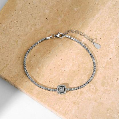 [Charm Aries Jewelry]Luxurious Dazzling Square Shape Banquet Bracelet