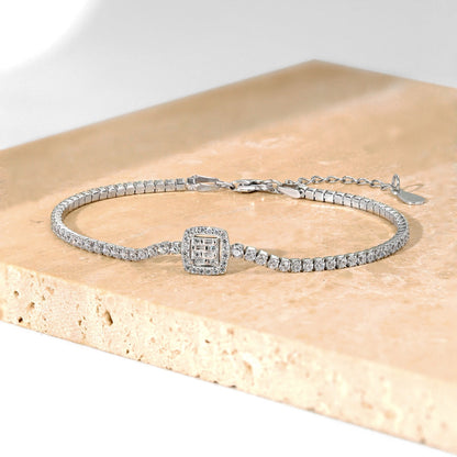 [Charm Aries Jewelry]Luxurious Dazzling Square Shape Banquet Bracelet