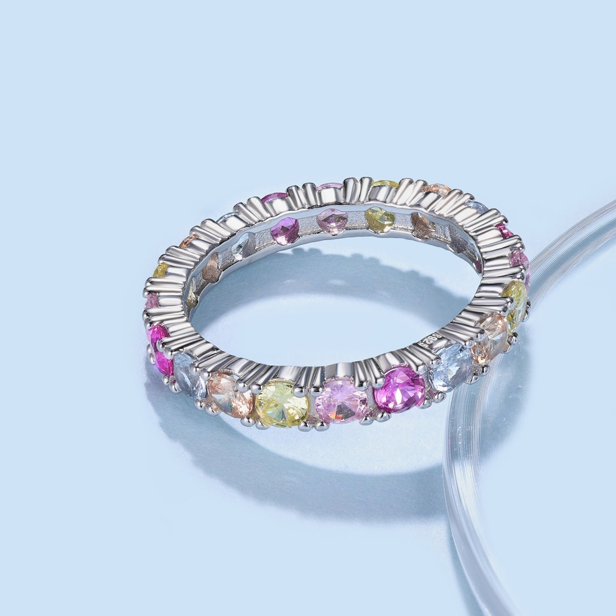 [Charm Aries Jewelry]Dazzling Lustrous Round Cut Tennis Ring