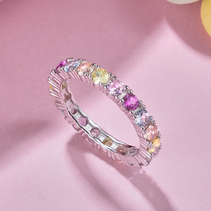 [Charm Aries Jewelry]Dazzling Lustrous Round Cut Tennis Ring