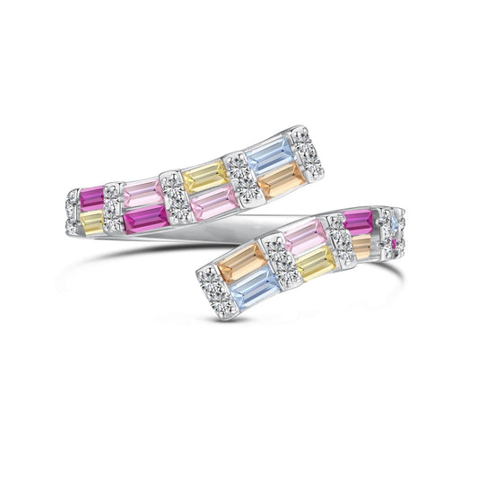 [Charm Aries Jewelry]Charming Colorful Radiant Cut Adjustable Daily Ring