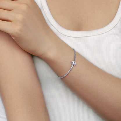 [Charm Aries Jewelry]Luxurious Dazzling Square Shape Banquet Bracelet