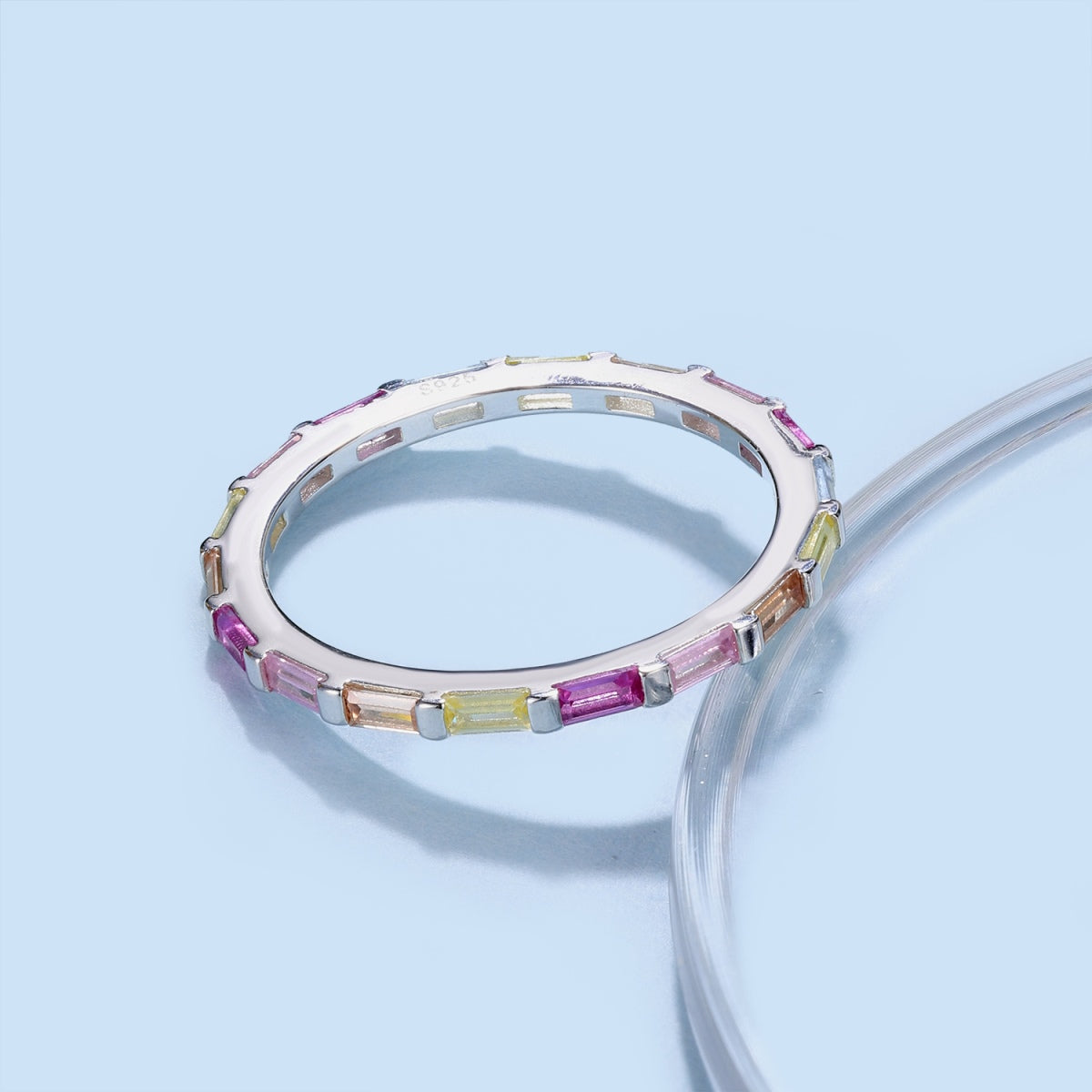 [Charm Aries Jewelry]Exquisite Multicolored Emerald Cut Daily Ring