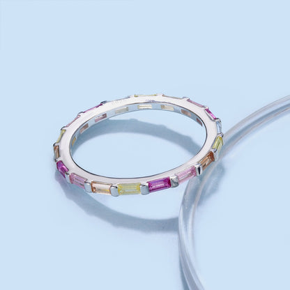 [Charm Aries Jewelry]Exquisite Multicolored Emerald Cut Daily Ring