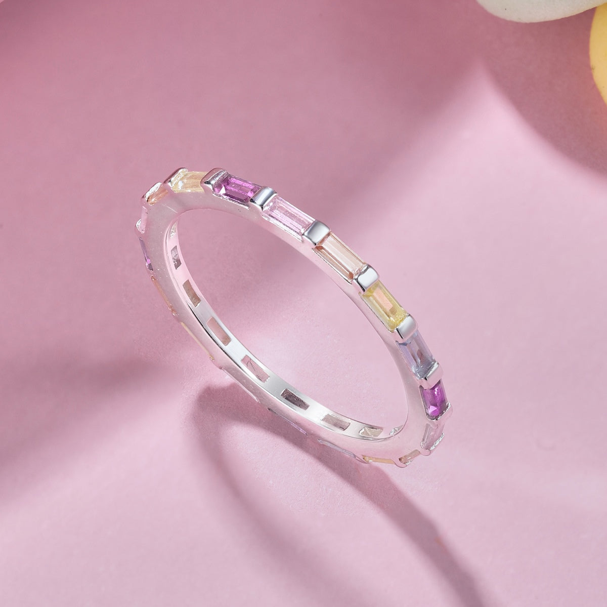 [Charm Aries Jewelry]Exquisite Multicolored Emerald Cut Daily Ring