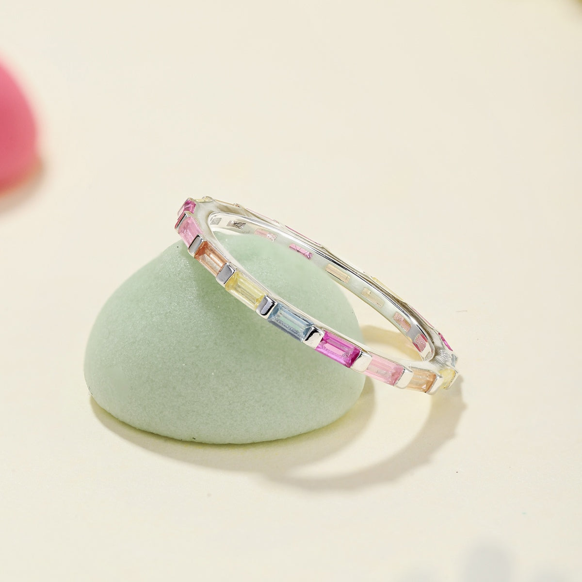 [Charm Aries Jewelry]Exquisite Multicolored Emerald Cut Daily Ring