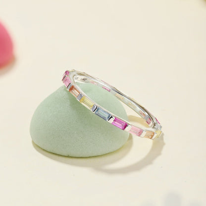 [Charm Aries Jewelry]Exquisite Multicolored Emerald Cut Daily Ring