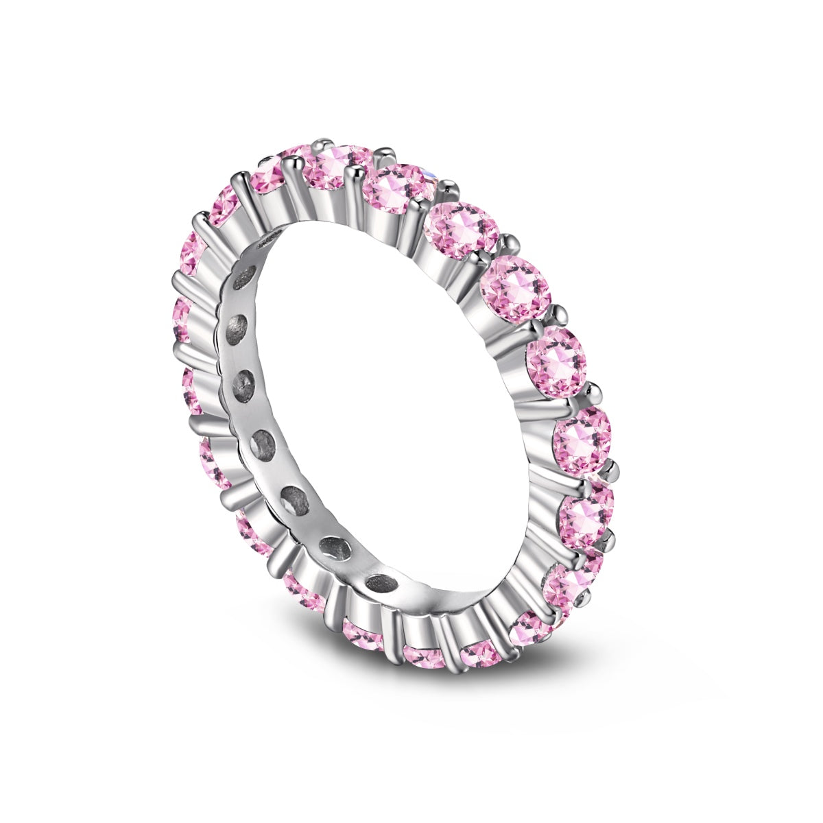 [Charm Aries Jewelry]Sparkling Round Cut Tennis Ring