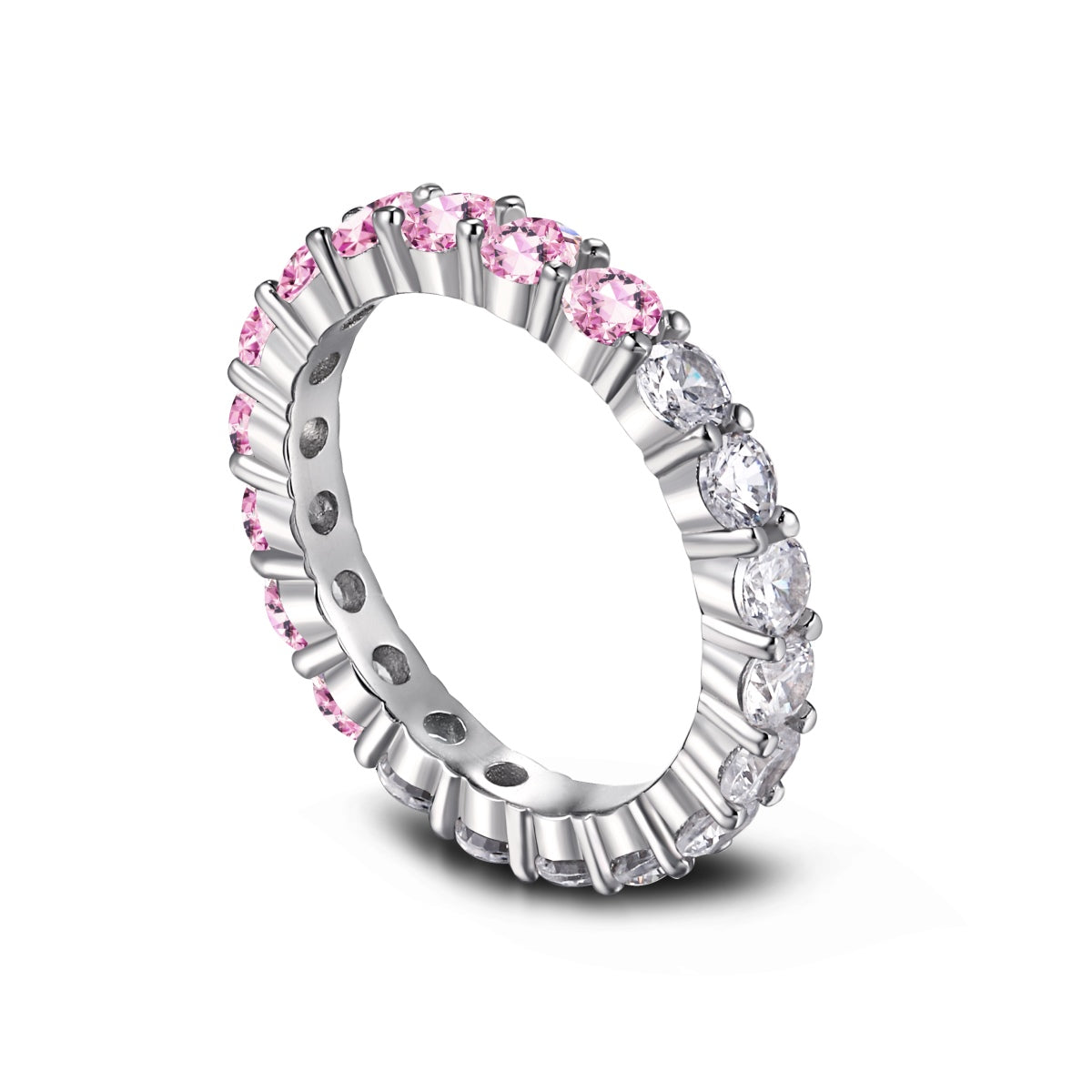[Charm Aries Jewelry]Sparkling Round Cut Tennis Ring